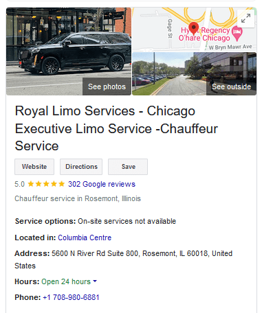 Google Map-Royal Limo Services