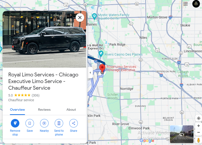 Google map -royal limo services