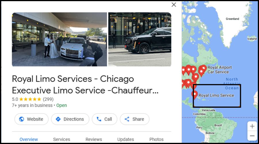 Royal Limo Services - Chicago Executive Limo Service - Google map