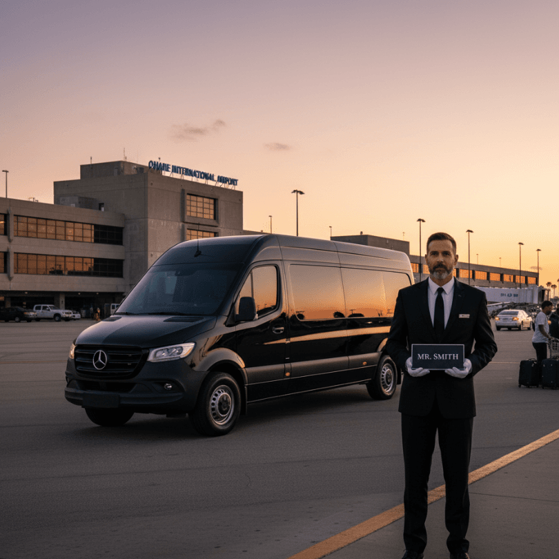 family airport transfer in sprinter jet limo chicago
