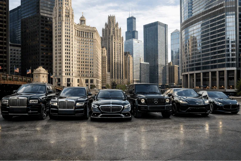 exotic luxury car fleet in chicago for rent