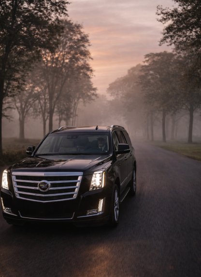 Black SUV with chauffeur in Lake Forest