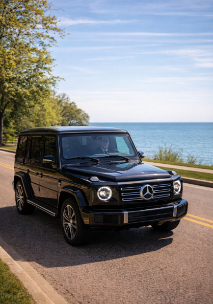 Luxury black car service in Lake Forest