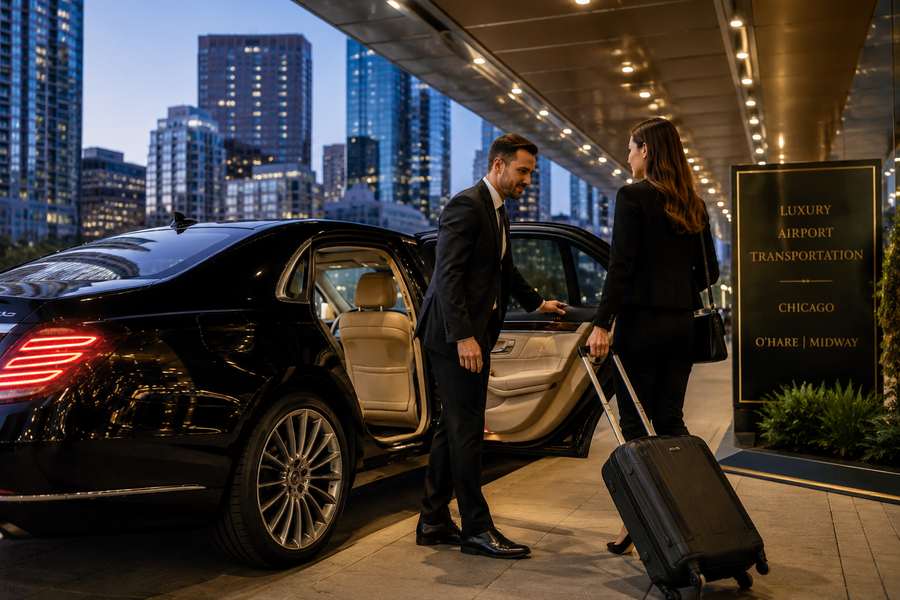 Luxury airport transportation for Austin travelers arriving in Chicago