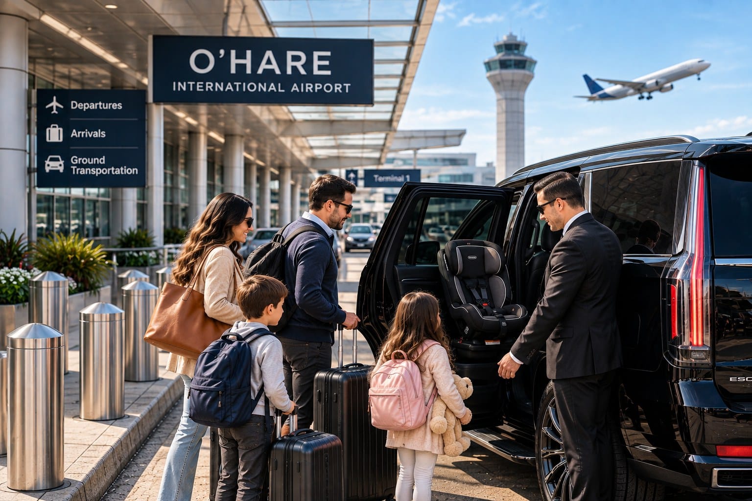 chicago-airport-limo-with-car-seat-guide Chicago airport limo with car seat for O’Hare and Midway family travel